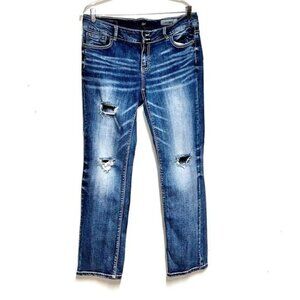 Denver Hayes CHLOE CURVY FIT FLEXTECH Distressed STRAIGHT LEG Jeans Sz 10x32
